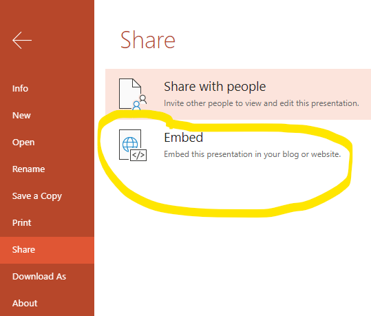 embed powerpoint presentation in website