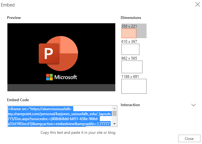 embed website in powerpoint 2016