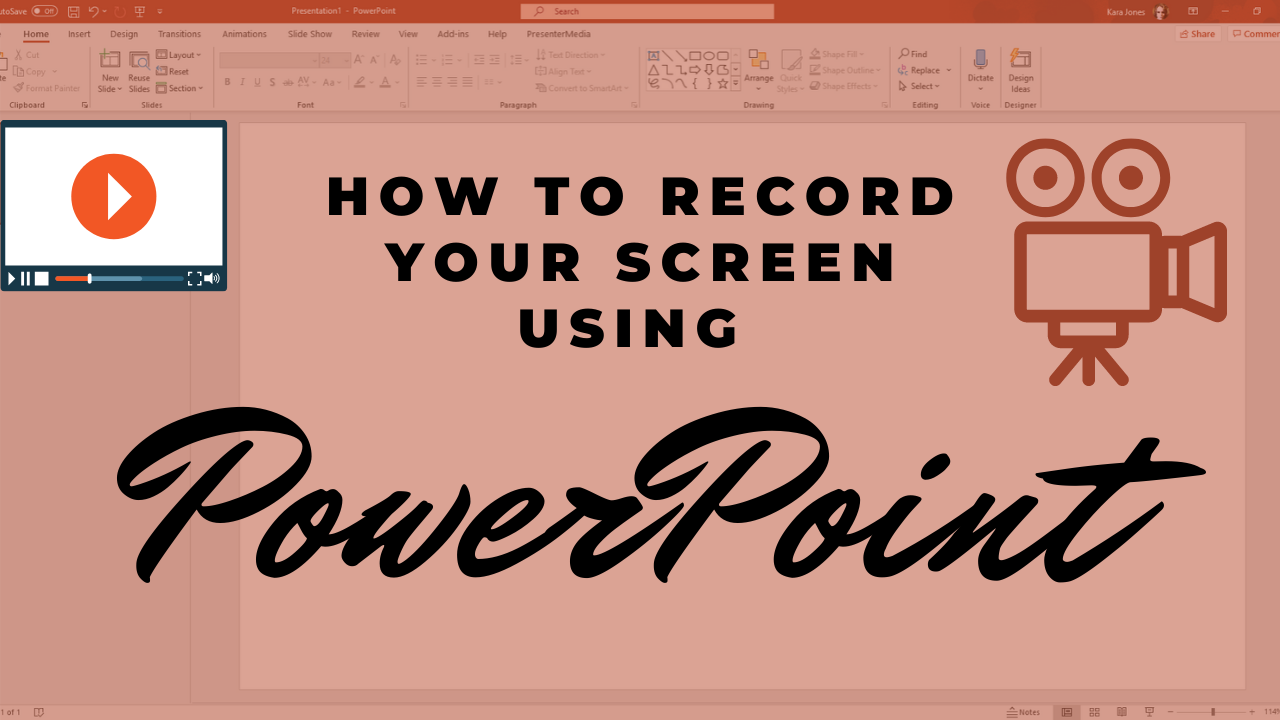A feature image preview for the blog How to record a computer screen for free by using Microsoft PowerPoint 2016.