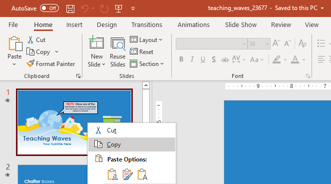 how to transfer a powerpoint presentation into a new template