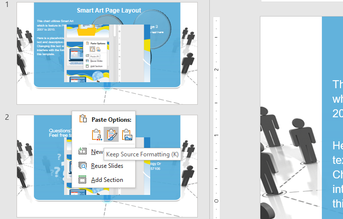 copy powerpoint template from one presentation to another