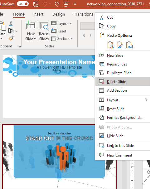 how to delete slide from powerpoint presentation