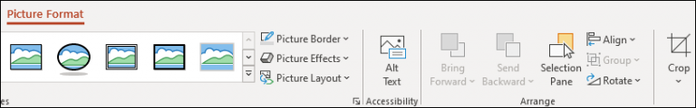 An image showing the Picture Format ribbon in PowerPoint.