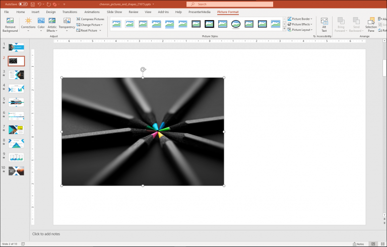 An image of pictures cropped into shapes using PowerPoint.