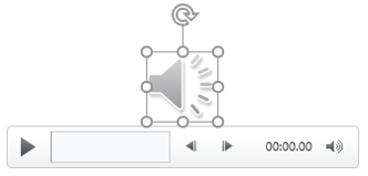 A media player with a audio icon selected.