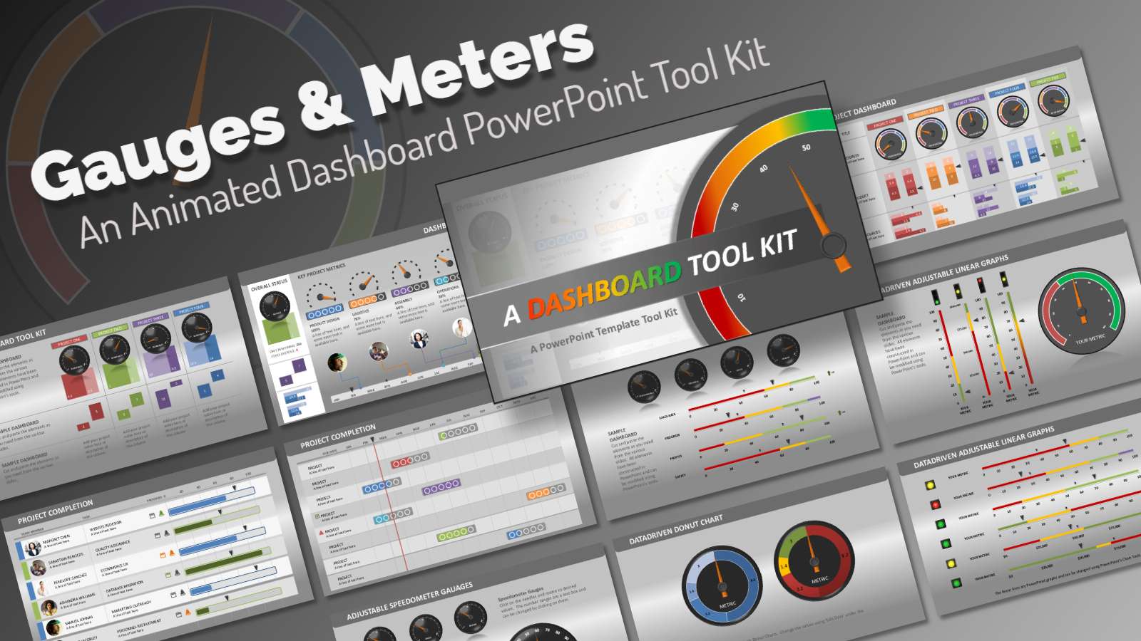 Meters and Gauges Slide Preview Layout for Management Metrics