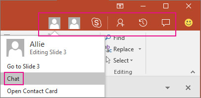 Collaboration tools in PowerPoint web.