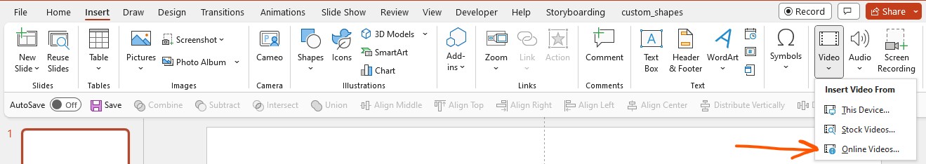 Insert a video from Online into PowerPoint