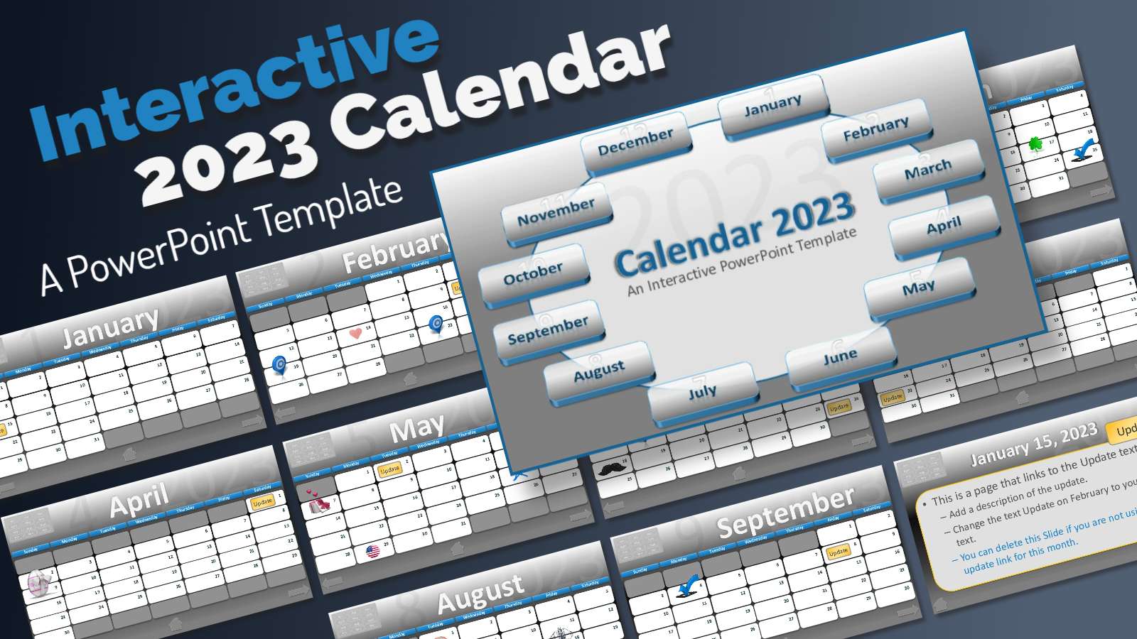 Interactive calendar preview PowerPoint slides
