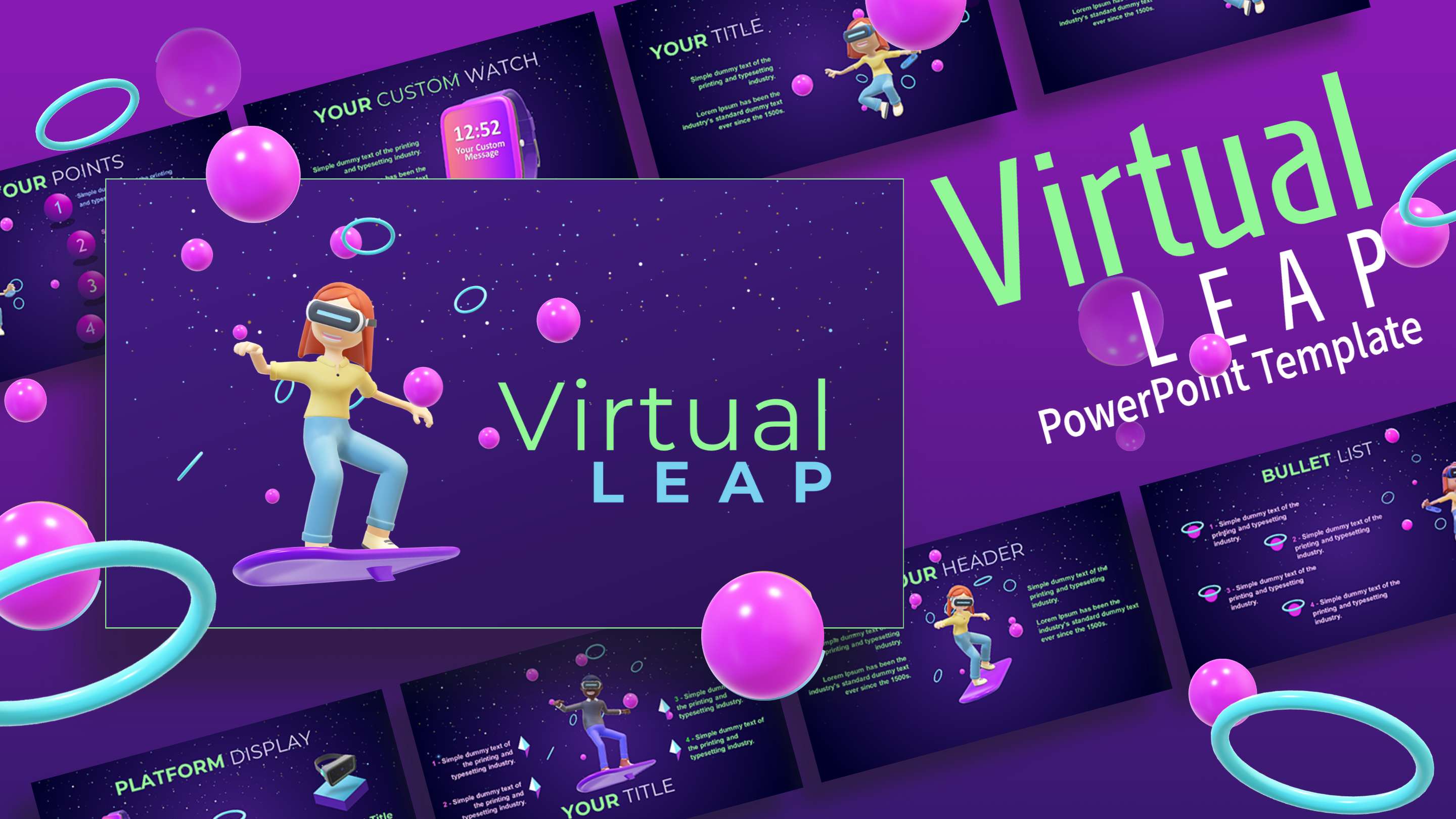 Best virtual leap PowerPoint themed template preivew