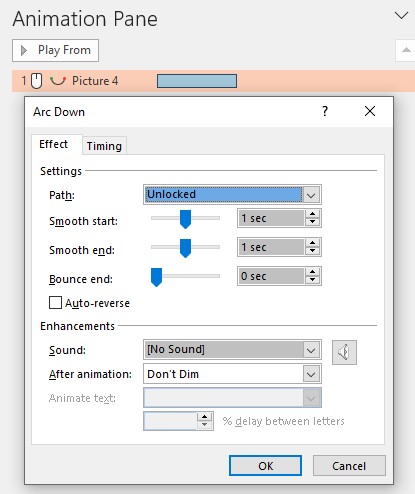 Advanced effect options