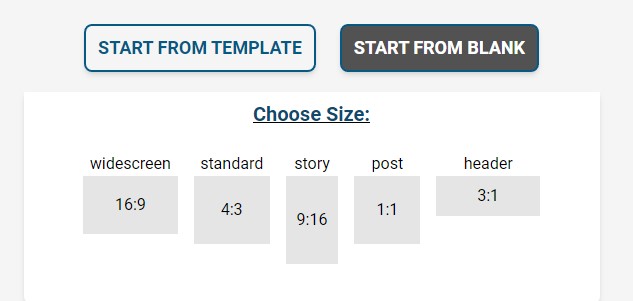 How to choose a blank slide size