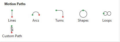 PowerPoint motion paths menu