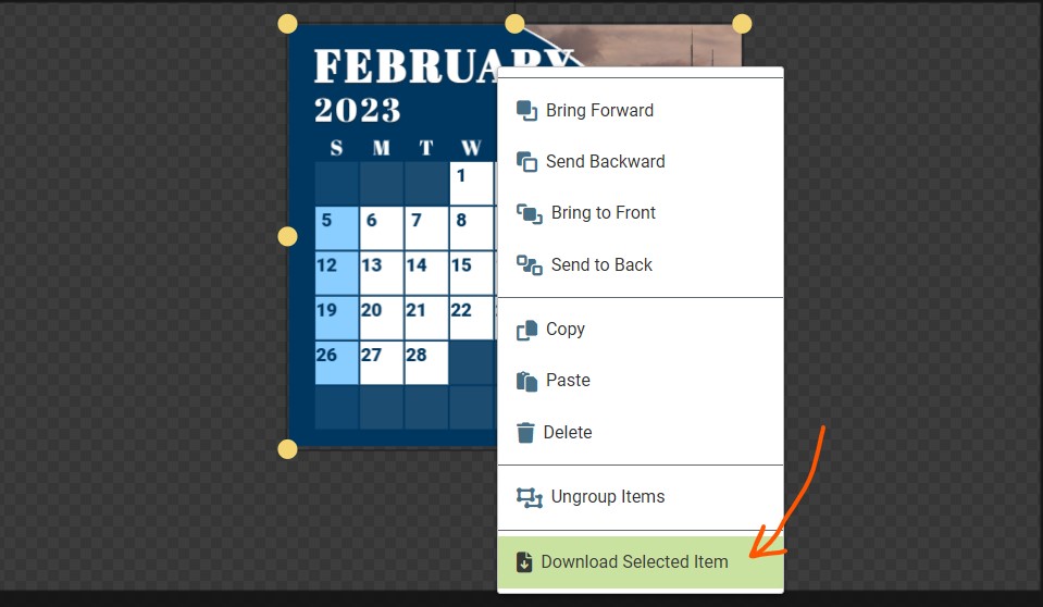 Right click and download calendar option.