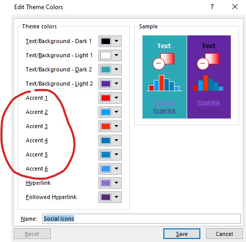 Where the accent colors are in edit color theme window.