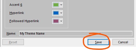 How to save you edited theme colors.