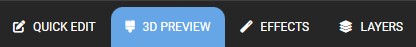 The 3D preview tab in the graphics customizer.