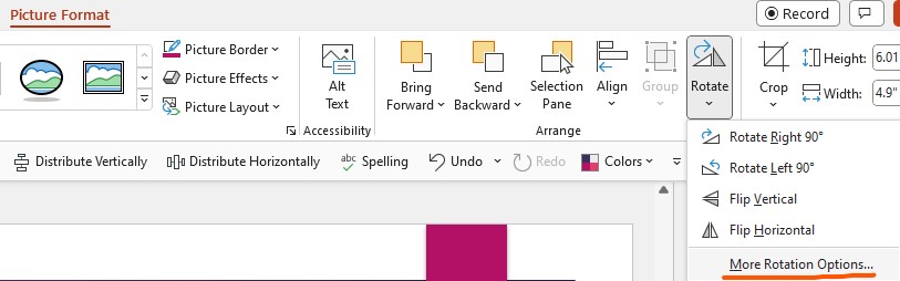 More rotation option inside PowerPoint.