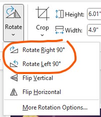 90 degree rotation options