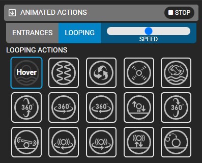 The library of ready made looping animation action effects.