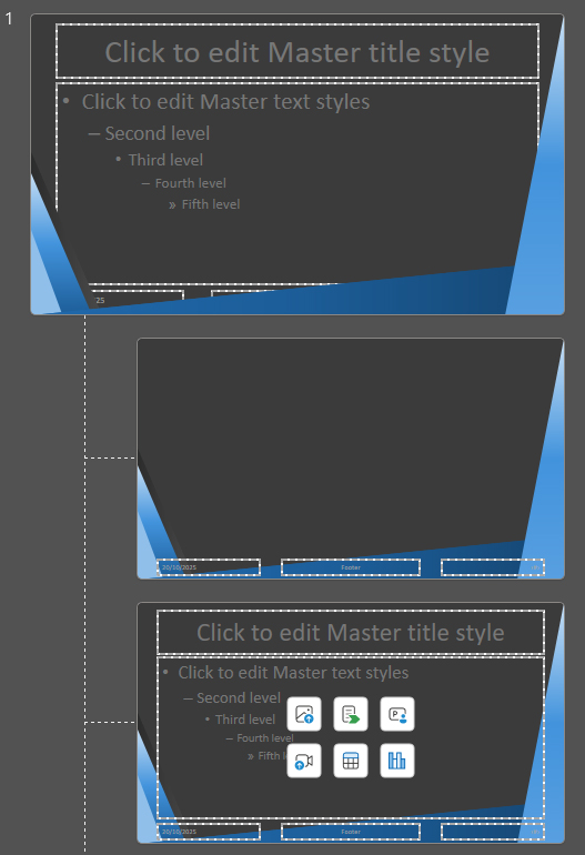 PowerPoint slide master adding design elements.