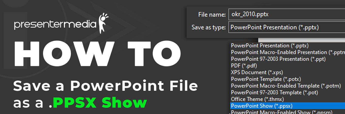 A feature image preview for the blog Save and Link a PPSX File in PowerPoint.