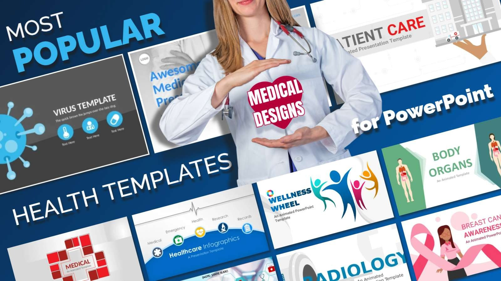 A feature image preview for the blog Top Health Templates for PowerPoint Presentations.