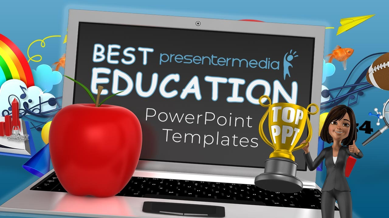 A feature image preview for the blog Best Education PowerPoint Templates from PresenterMedia.
