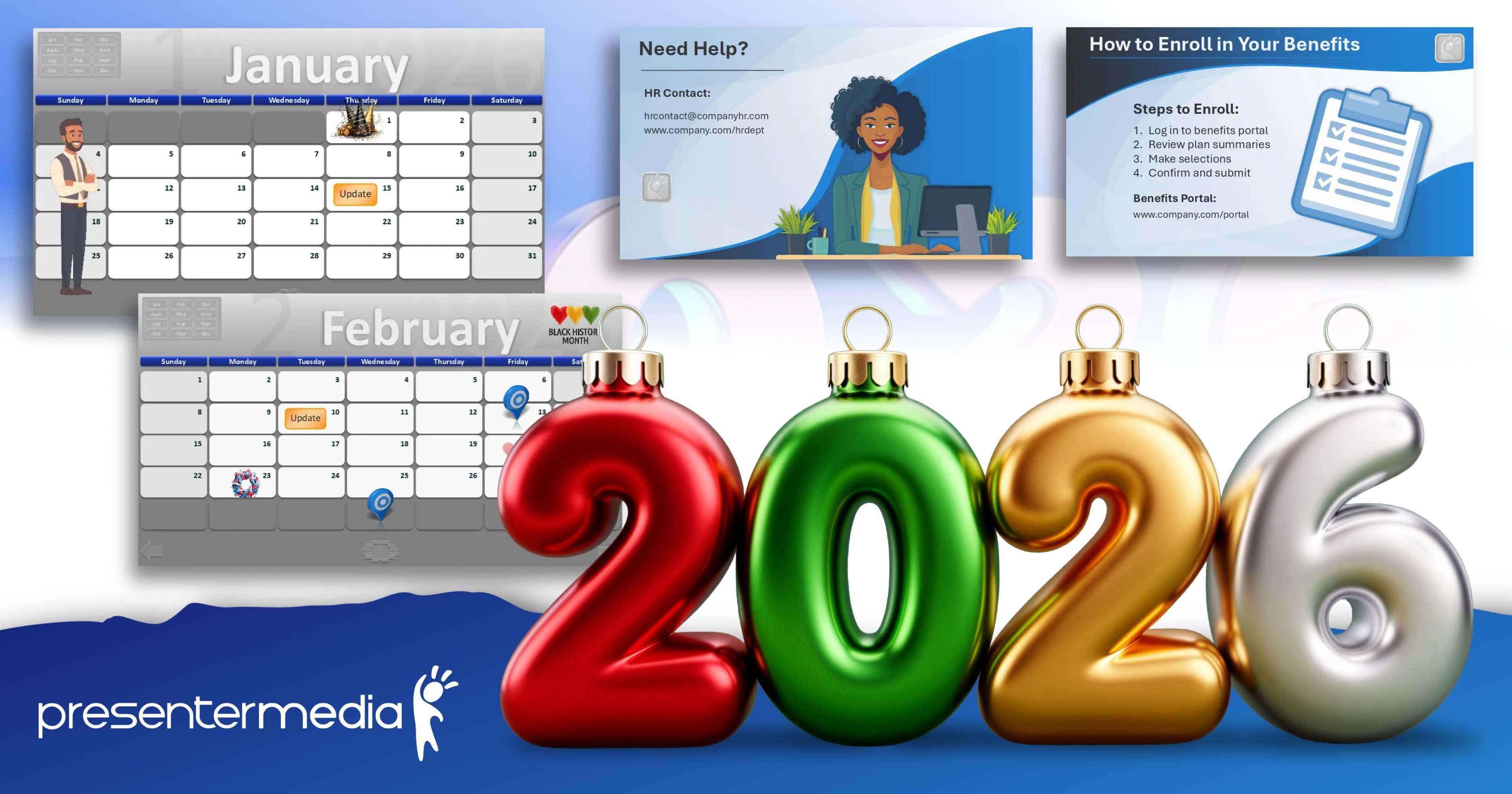 A feature image preview for the blog New December Graphics and PowerPoint Tips to Brighten Your Presentations.