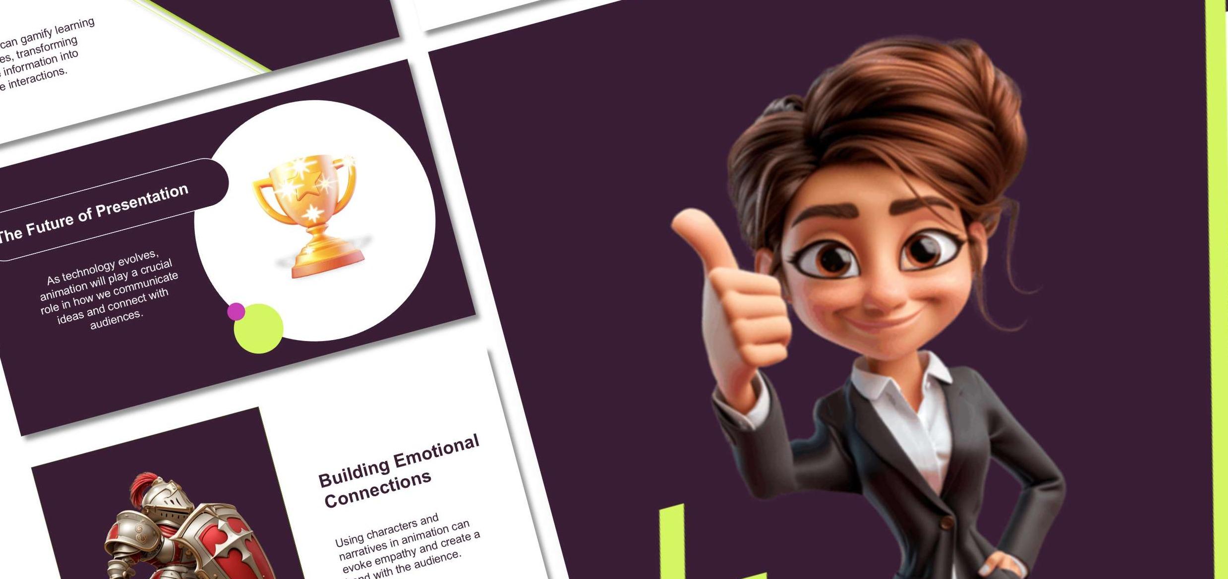 A feature image preview for the blog Animated Clip Slides for AI Presentations.